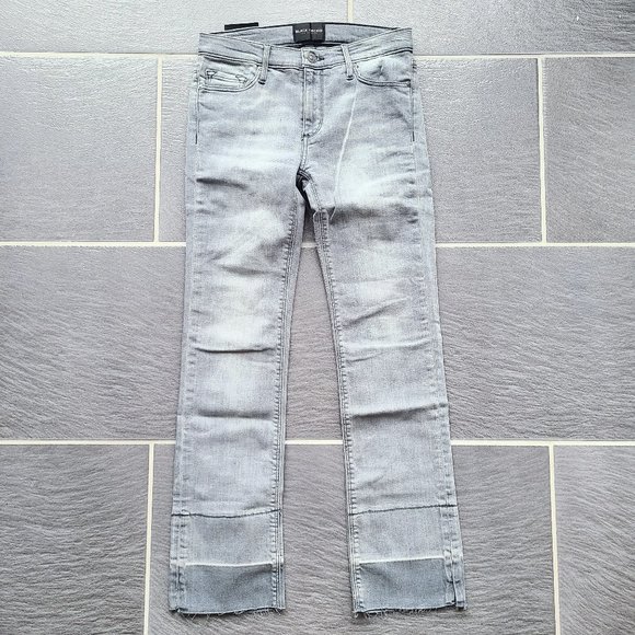 REVOLVE Black Orchid Bardot Straight Frayed Hem Jeans in Ghost Town Gray Size 25 - Picture 2 of 10